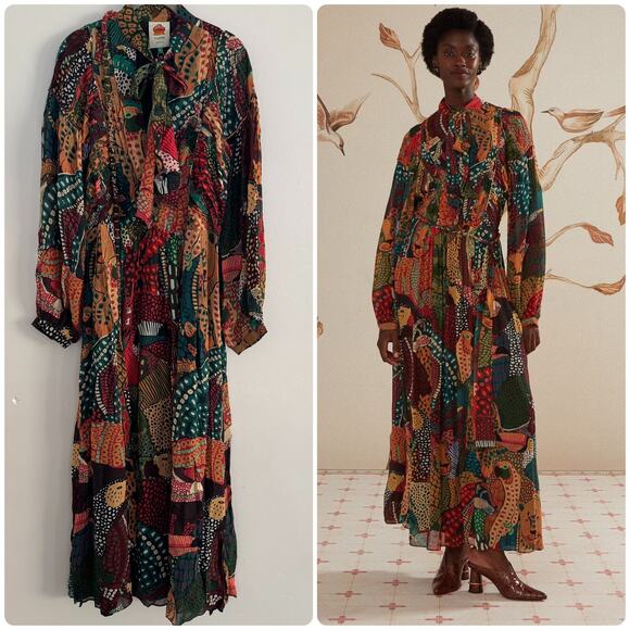 FARM Rio Dresses & Skirts - Farm Rio Fauna Mix Multicolor V Neckline Maxi Dress